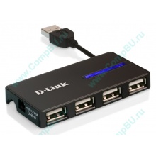 Карманный USB 2.0 концентратор D-Link DUB-104 в Сыктывкаре, USB хаб DLink DUB104 (Сыктывкар)